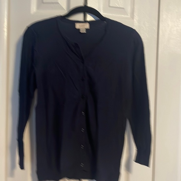 LOFT button down cardigan in navy size XS NWOT - Picture 1 of 6